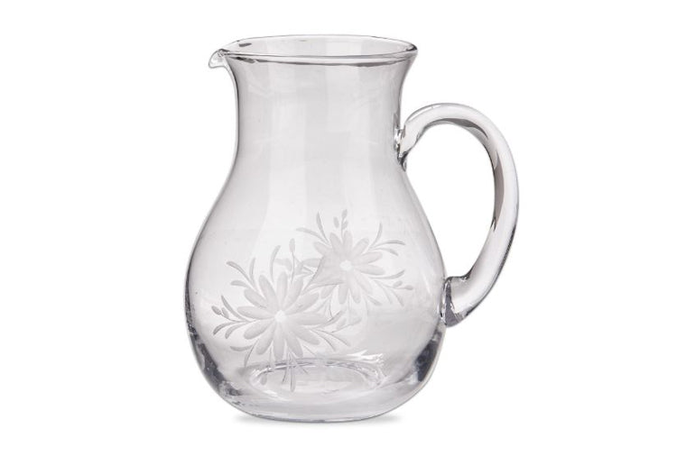 Fleur Etched Pitcher - TAG