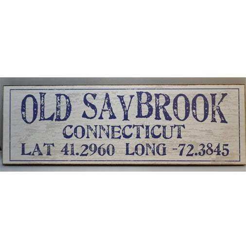 Old Saybrook Latitude and Longitude Sign