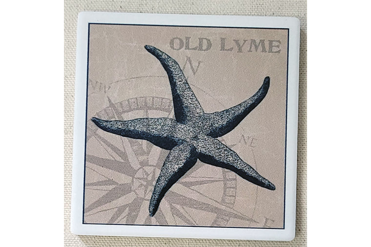 Old Lyme Starfish single coaster