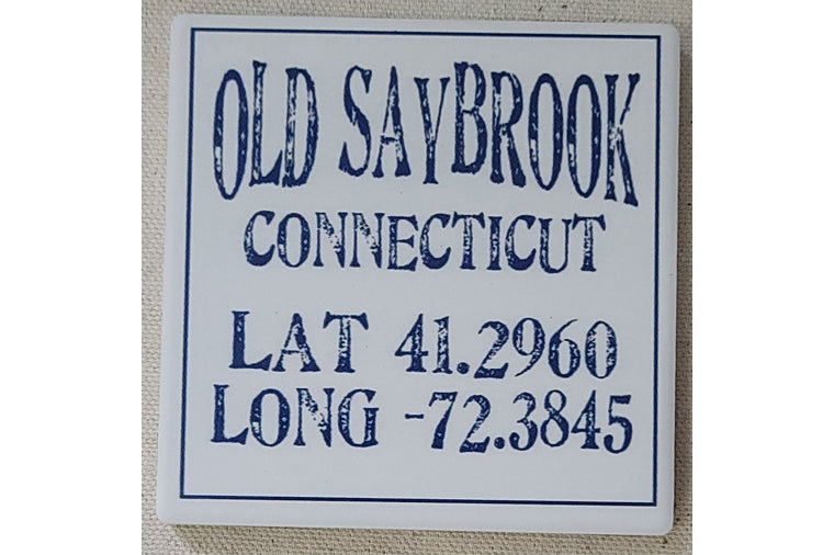 Old Saybrook, Connecticut Latitude/Longitude single coaster