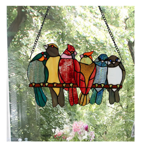 River of Goods - Emelia Birds Stained Glass Suncatcher