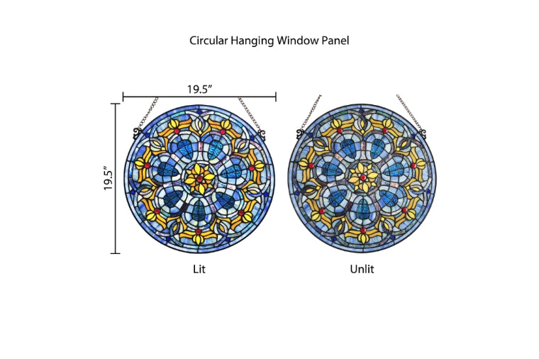 River of Goods - Ophelia Blue Stained Glass Window Panel