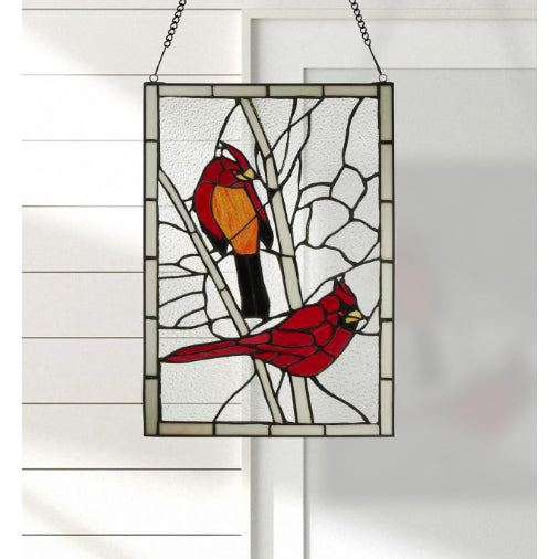Cardinal High Stained Glass Window Panel