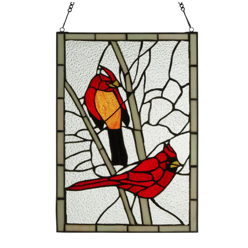 Cardinal High Stained Glass Window Panel