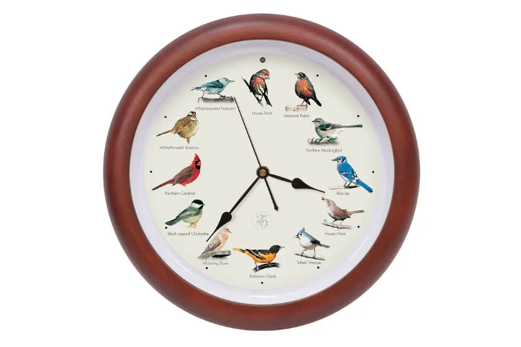 25th Anniversary Singing Bird Clock - Cherry