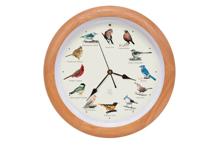 25th Anniversary Singing Bird Clock - Oak