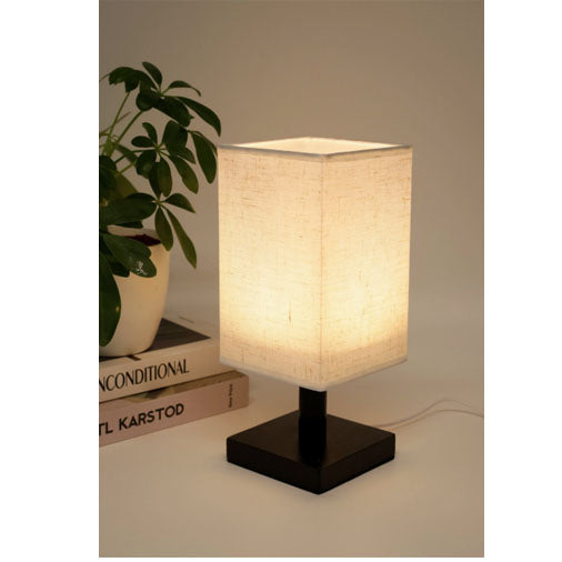 LED Lamp with Square Fabric Shade