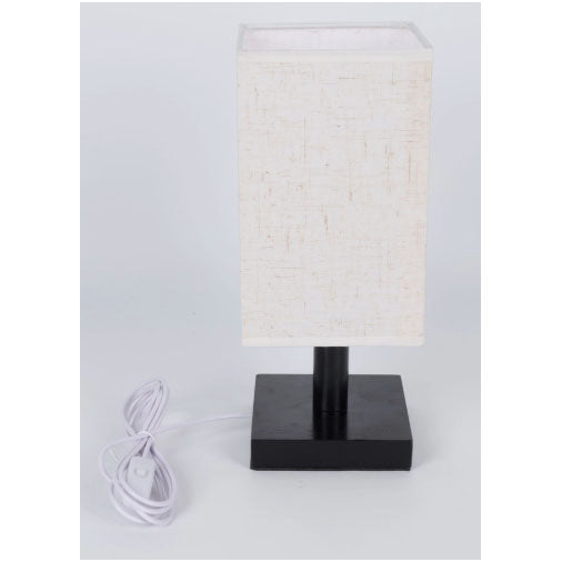LED Lamp with Square Fabric Shade