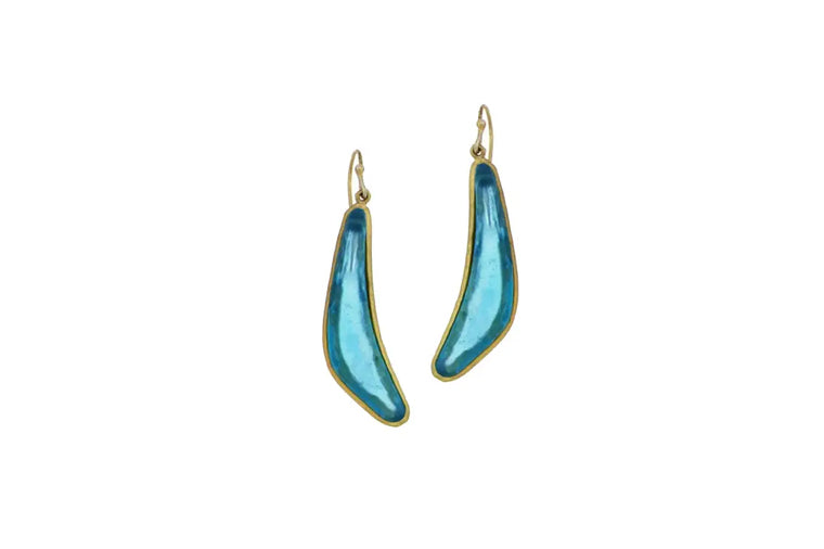 Michael Vincent Michaud - Turquoise Boomerang Earrings (Single Drop)