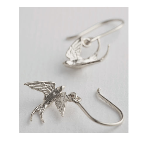 Alex Monroe - Swooping Swallow Hook Earrings- Silver