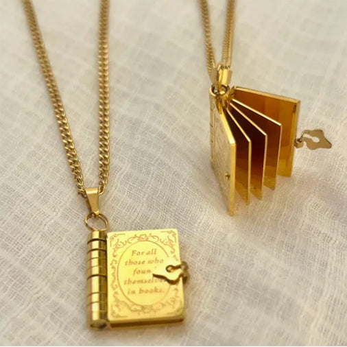 Mini Book Locket Necklace
