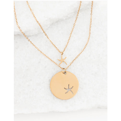 Gold Starfish Pendant Necklace