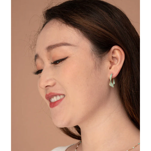 With a Twist Hoops in Mint