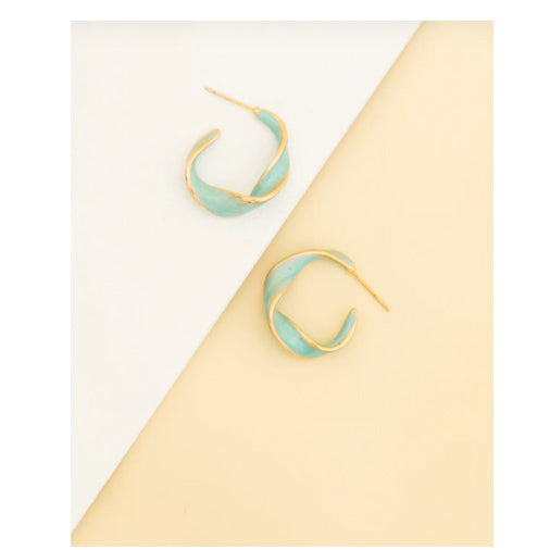 With a Twist Hoops in Mint