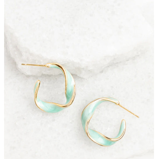 With a Twist Hoops in Mint
