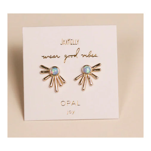 JAXKELLY- Sun Ray Fire Opal Studs