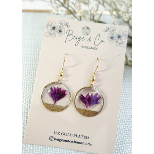 Purple Cornflower Earrings