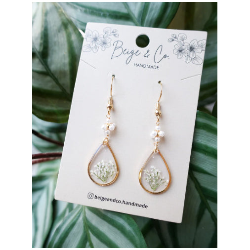 Mini White Snow Earrings