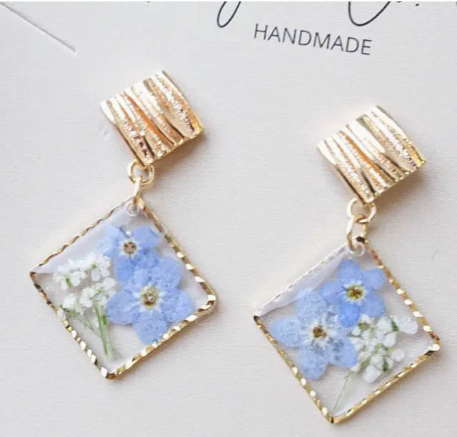 Square Forget Me Not Earrings