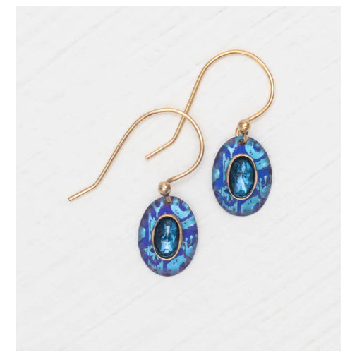 Holly Yashi - Gracie Oval Earrings - Sapphire Blue