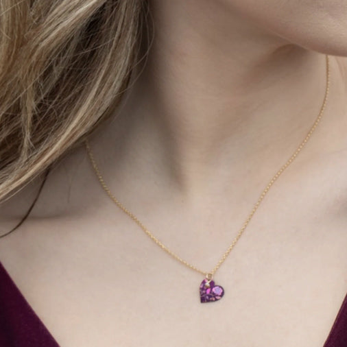 Holly Yashi- Budding Heart Necklace - Vintage Burgundy