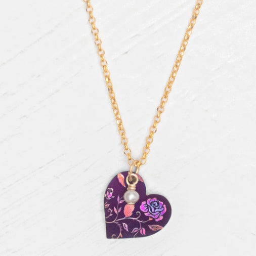 Holly Yashi- Budding Heart Necklace - Vintage Burgundy