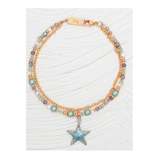 Holly Yashi - Carmel Beaded Bracelet in Seahorse Blue