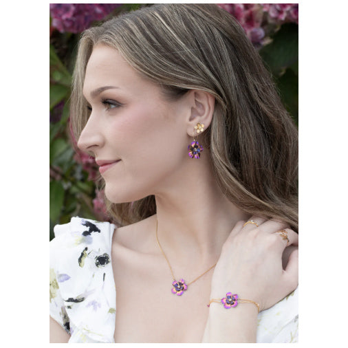 Holly Yashi Blissful Bloom Earrings - Sparkling Fuchsia
