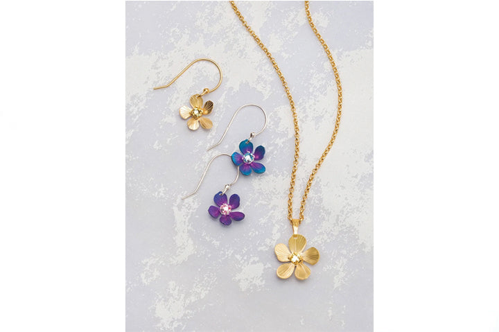 Holly Yashi - Purple/Rose Plumeria Earrings