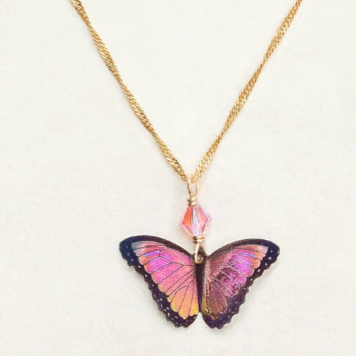 Holly Yashi Bella Butterfly Pendant Necklace - Coral