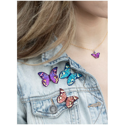 Holly Yashi Mariposa Butterfly Brooch - Coral