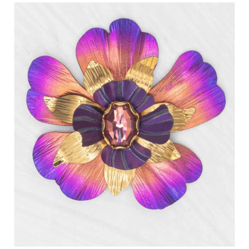 Holly Yashi Bountiful Bloom Brooch - Fuchsia