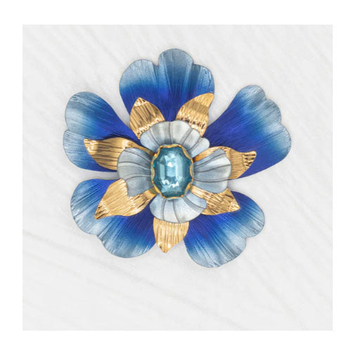 Holly Yashi Bountiful Bloom Brooch - Blue