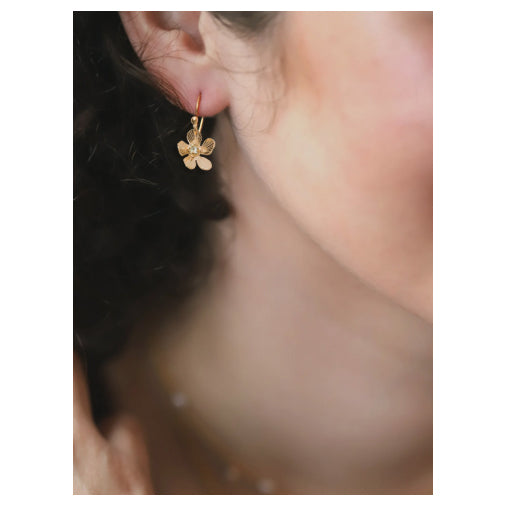 Holly Yashi - Petite Plumeria Drop Earrings in Gold