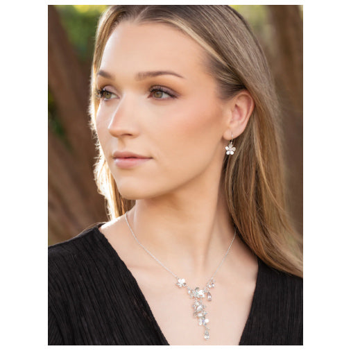 Holly Yashi - Petite Plumeria Drop Earrings in Silver