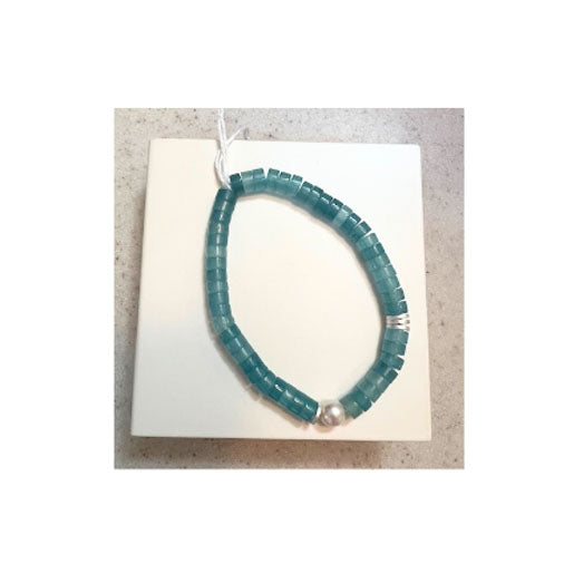 Sea Lily Aqua Quartz Beaded Bracelet