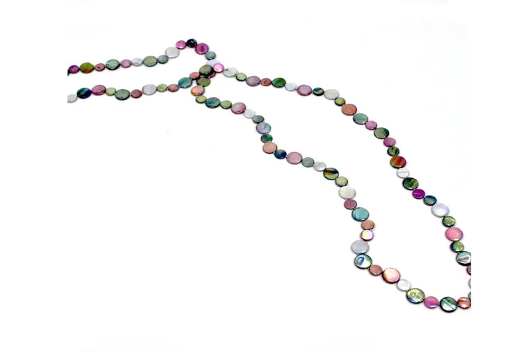 Sea Lily - Berry/Teal/Grey Mother-of-Pearl Necklace