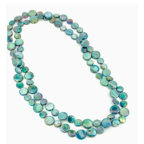 Sea Lily Single Strand Mother of Pearl Necklace – Teal