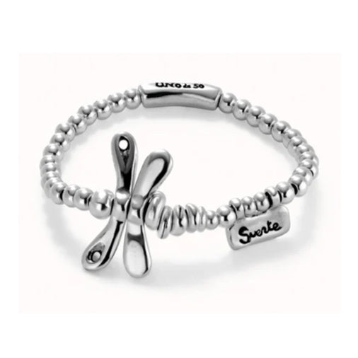 Uno de 50 - Silver "Ser Rebelde" Dragonfly Stretch Bracelet