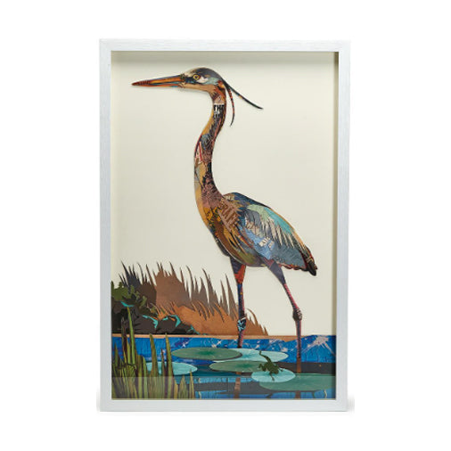 Twos Company Crane Paper Collage Wall Art