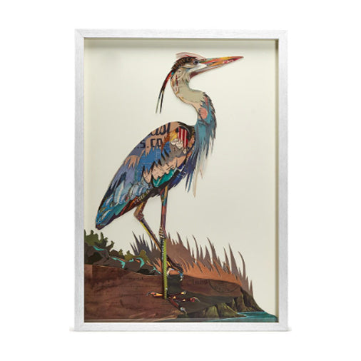 Twos Company Crane Paper Collage Wall Art