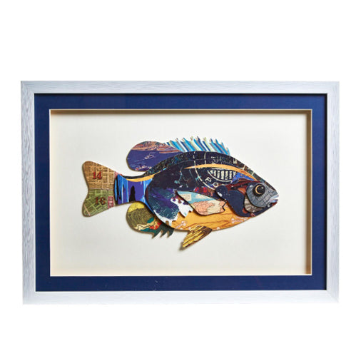 Fish Paper Collage Wall Art