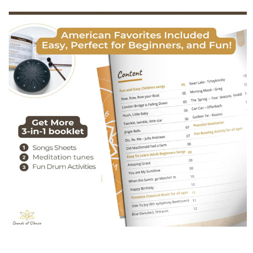 Sounds Of Silence - Black Steel Tongue Drum 6''