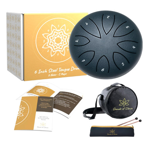 Sounds Of Silence - Black Steel Tongue Drum 6''