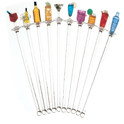 Happy Hour Acrylic Swizzle, Sticks Set of 10