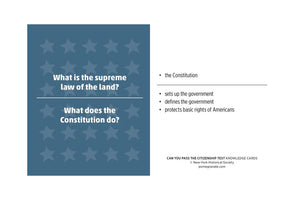 Citizenship Test Knowledge Cards