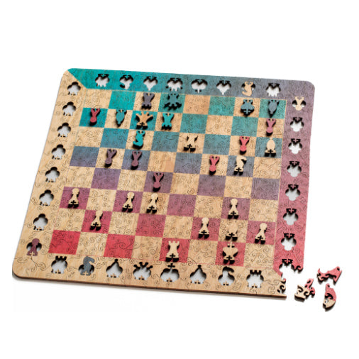 Nervous System Sunset Chess Puzzle 378-Piece Puzzle
