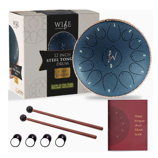 Wise Harmony 12" Steel Tongue Drum, Blue
