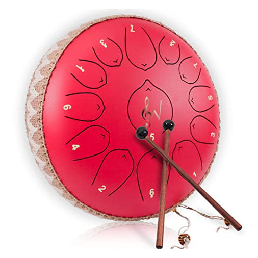 Wise Harmony 12" Steel Tongue Drum, Red