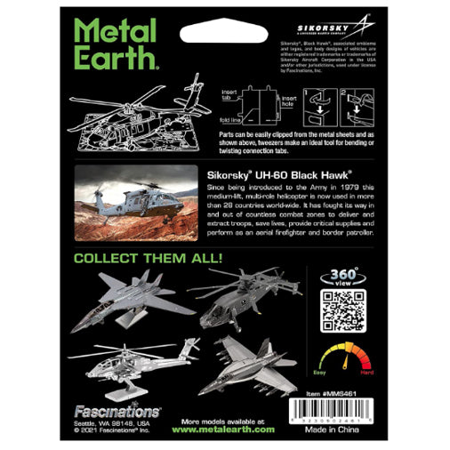 UH-60 Black Hawk Helicopter 3D Metal Model Kit
